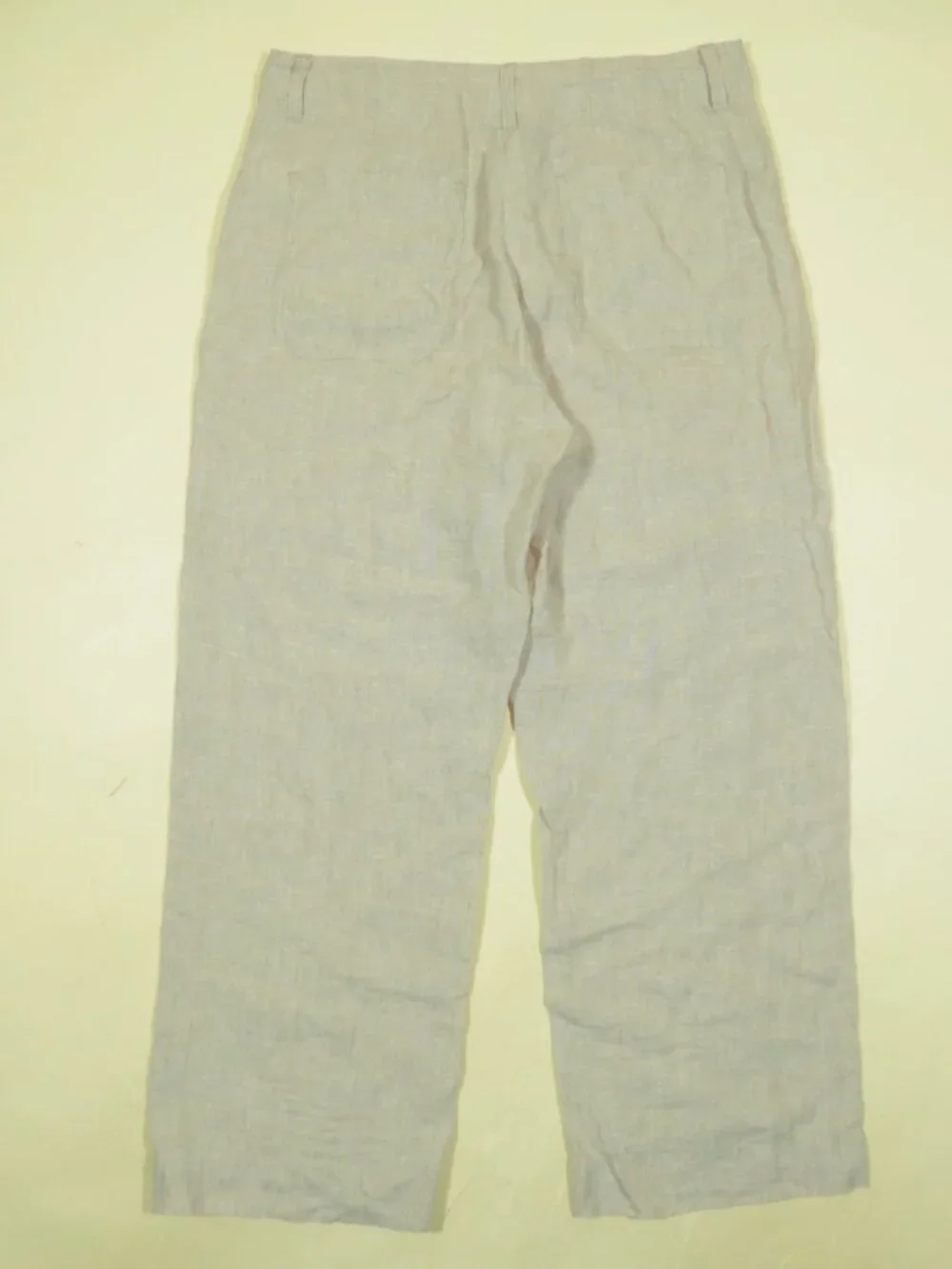 Quince European Flax Linen Wide Leg Trousers Pants Womens 10 Beige Patch Pocket